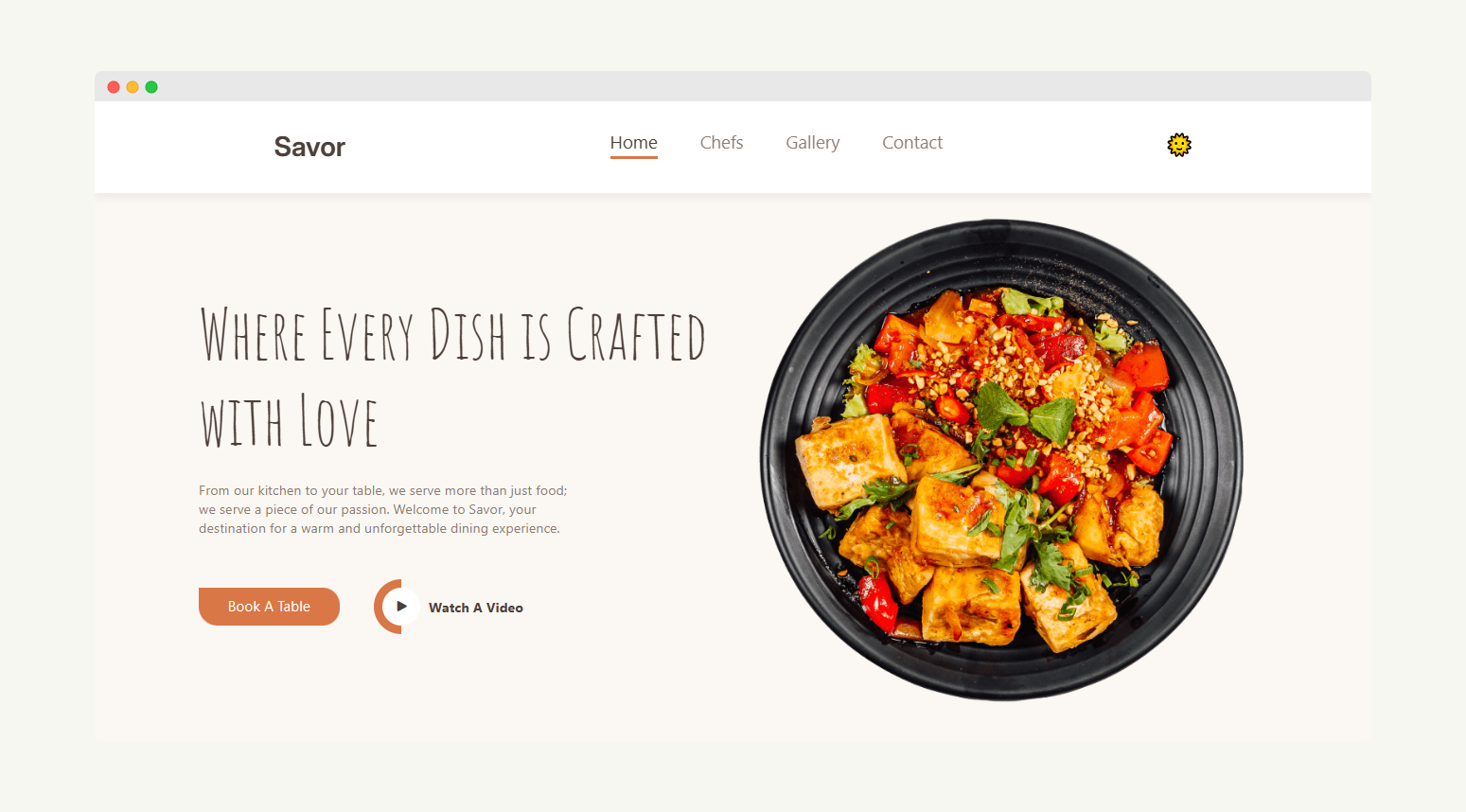Savor Restaurant Website